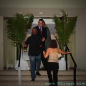 Greeting the guests at the door
