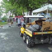 Navigating these carts is a challenge when the festival is crowded with people.
