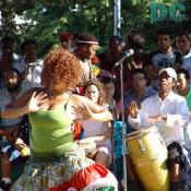This dancer's shoulders, chest, pelvis, arms, legs moved according to different rhythmical components of the music played.