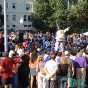 Stilts are poles that allow this performer to dance high enough for everyone to see.