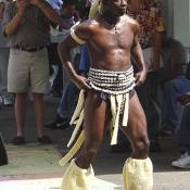 African dancers were dressed to show respect to their home countries.