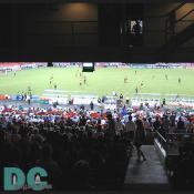 The game from the crowd's point of view.