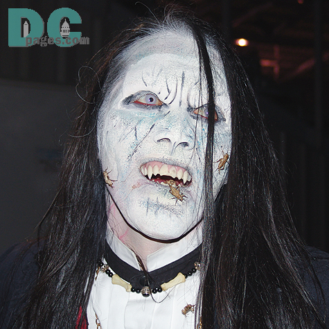With the smell of death a man came over to me with crickets coming out of his mouth. "I hope you are having a ghoulish time," he laughed.