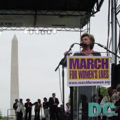 Senator Clinton speaks in support of reproductive rights.