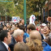 Young West Virginians get enthusastic meeting the candidate.