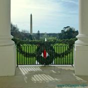 Visitors to the Blue Room are greeted with views the Washington Monument and the Jefferson Memorial.
