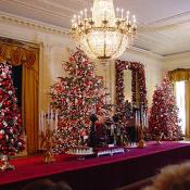 Guests felt the holiday spirit with the chandeliers hanging and the decorations all around them.