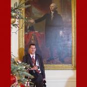 DCpages's journalist, Ed Palmedo, poses with George Washington.