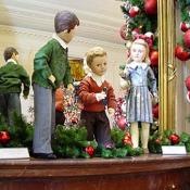 The Hardy Boys and Nancy Drew were displayed on the Southwest Mantel in the East Room.