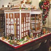 The original White House was displayed on the Eagle Table in the State Dining Room.