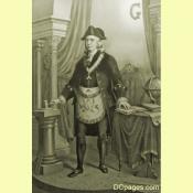 Benjamin Franklin wearing Masonic apron