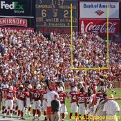Edgerrin James (32) runs left end to WASHINGTON 12 for no gain. Tackled by 30-L.Landry, London Fletcher (59).