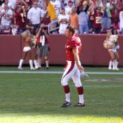 Neil Rackers upset about choking the game winning field goal.
