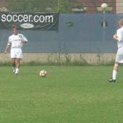 Hoya Jeff Curtin passes the ball to his teammate.