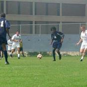 The Bison try to get past the Hoya defense.