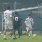 The game between the Bison and the Hoyas was a constant battle for the ball.