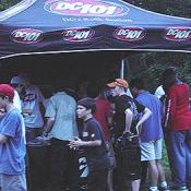 Kids were lining up to get their free DC 101 t-shirts.