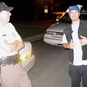 DC Pages R Bobbin having a friendly conversation with the local police.