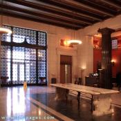 The Atrium is paved with Tavernelle marble, centered and bordered with verd antique marble. 