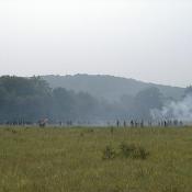 The First Battle of Bull Run: Off In The Distance.  Union General Irvin McDowell prepares to march his men across a small stream called Bull Run.    
