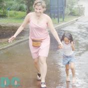 "Come with me, mummy!" She tried it again with her mother.