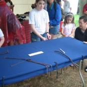 They had a table out so attendees could learn how to braid leather