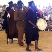 The band, the dancers and the Mayor take a walk around the dance floor before leaving the Timbuktu stage