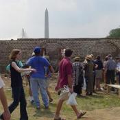 many people gathered fascinated
