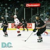 Dainius Zubrus looks for a pass on a Capitals powerplay chance.