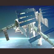 Here is a model of the first international Mir Space Station.