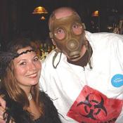 1920's flapper girl with her very special friend Biohazardman
