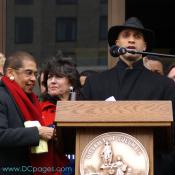 Mayor Fenty expresses the demand for Voting Rights in DC. "Today is DC Emancipation Day. On this day in 1862, President Abraham Lincoln set the slaves of the District of Columbia free."
