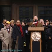 DC Vote Executive Director, Ilir Zherka, address to crowd before march to Capital Hill for Voting Rights for DC. "My friends are you prepared to finish the race for democracy for DC?"