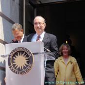 Grand Opening Ceremony - F Street Entrance - National Portrait Gallery Director, Marc Pachter welcomes the public to Reynolds Center