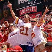 "We are going all the way." yelled this Redskin fan wearing Sean Taylor's numbers.