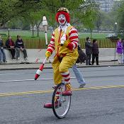 Sponsor: Ronald McDonald enjoys the Cherry Blossom Festival. "The smile known around the world," In his first TV appearance in 1963 the happy clown was portrayed by none other than Willard Scott.