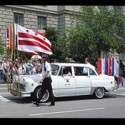 Impressive flag-mounting on this particular car