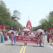 A salute towards Americas Birthday from the Hare Khrishna group