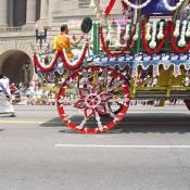 The Krishna wagon is powered by humans