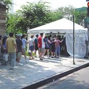 Security check, before entering the mall