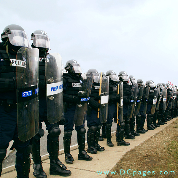 Virginia State Police provided a safe, tight perimeter for the rally.