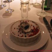 Amuse Bouche andRussia Vodka Shot.
Oyster Tsarini Fresh oyster on the half shell with crème fraiche and caviar.