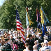 Joint Armed Forces Color Guard of the Military District of Washington enter the ceremony.