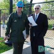 From left to right. Harry Hagen is supervisor for the National Mall park rangers. Terry Adams is the National Park Service public affairs officer. "This fantastic Memorial is a fitting tribute to the price of freedom."