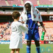 "Thank you for comming today" Freddy was signing on a T-shirt for his a little kid fan. 
