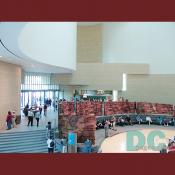 A central feature of the National Museum of the American Indian's interior is the Potomac, a 120-foot-wide rotunda that sours 120 feet to a skylight.