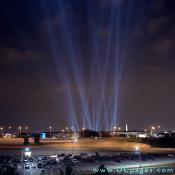 One hundred eighty-four beams of light are illuminated at the Pentagon during the Washington, D.C. Freedom Walk, Sept. 10, 2006. The lights commemorate each life lost at the Pentagon on Sept. 11, 2001
