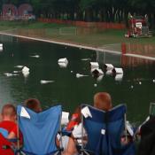 The trash boxes littered the Reflection Pool.