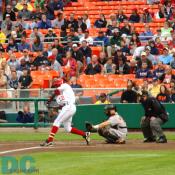 Washington Nationals LF Alfonso Soriano takes a big swing.