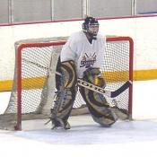 Sebastien Charpentier mans his side of the rink.